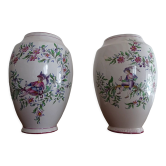 Pair of earthenware vases St Clément - Robert Fleury Dubois 1952 signed