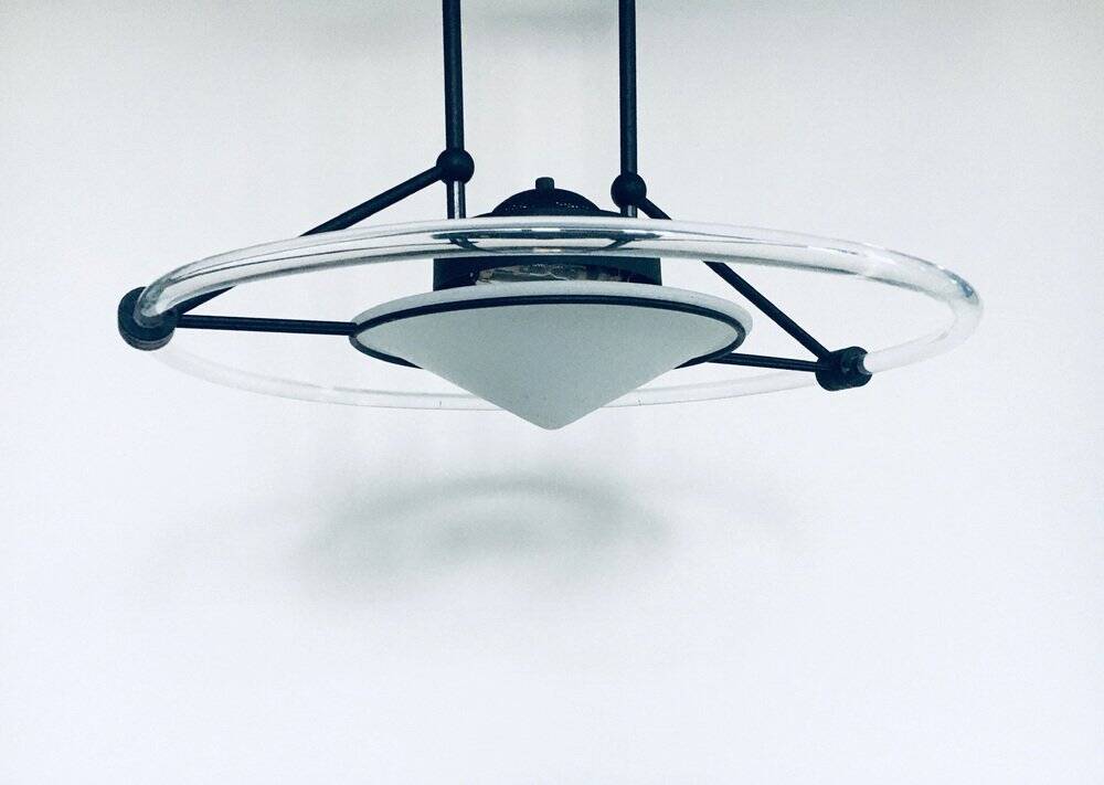 Black pendant lamp, 1980s