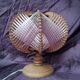 Scandinavian table lamp in vintage wire and wood from the 70s