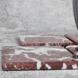 Madeji – Red Square Natural Marble Coasters - set of 4