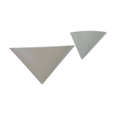 Pair of vintage wall lights, white metal, France 1970