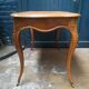 Louis XV style flat desk in walnut and leather
