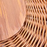 Mid century rattan stool by Jan Kalous for ÚLUV, 1960´s, Czechoslovakia