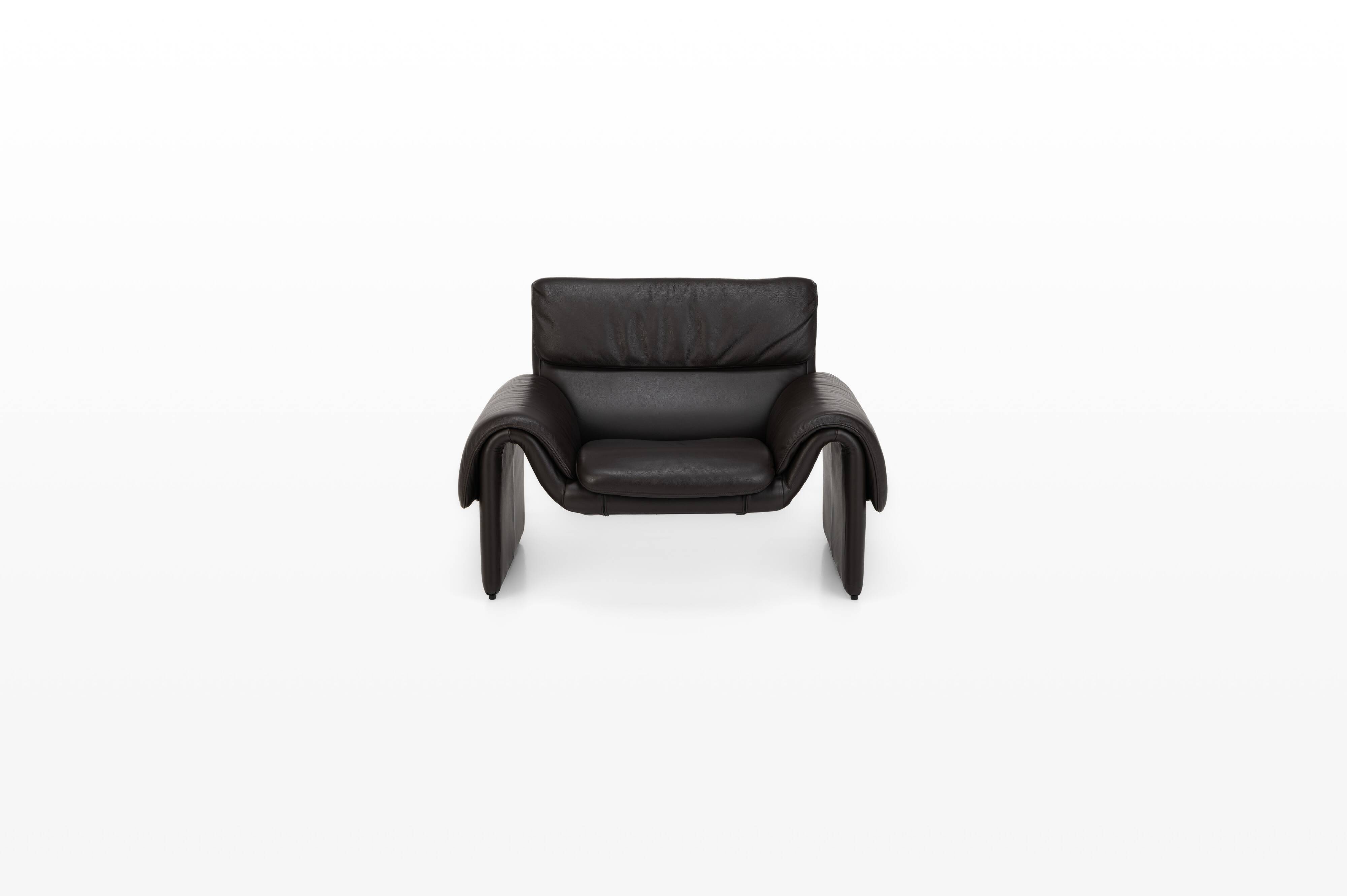 DS-2011 Armchair by De Sede, dark brown leather lounge