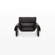 DS-2011 Armchair by De Sede, dark brown leather lounge