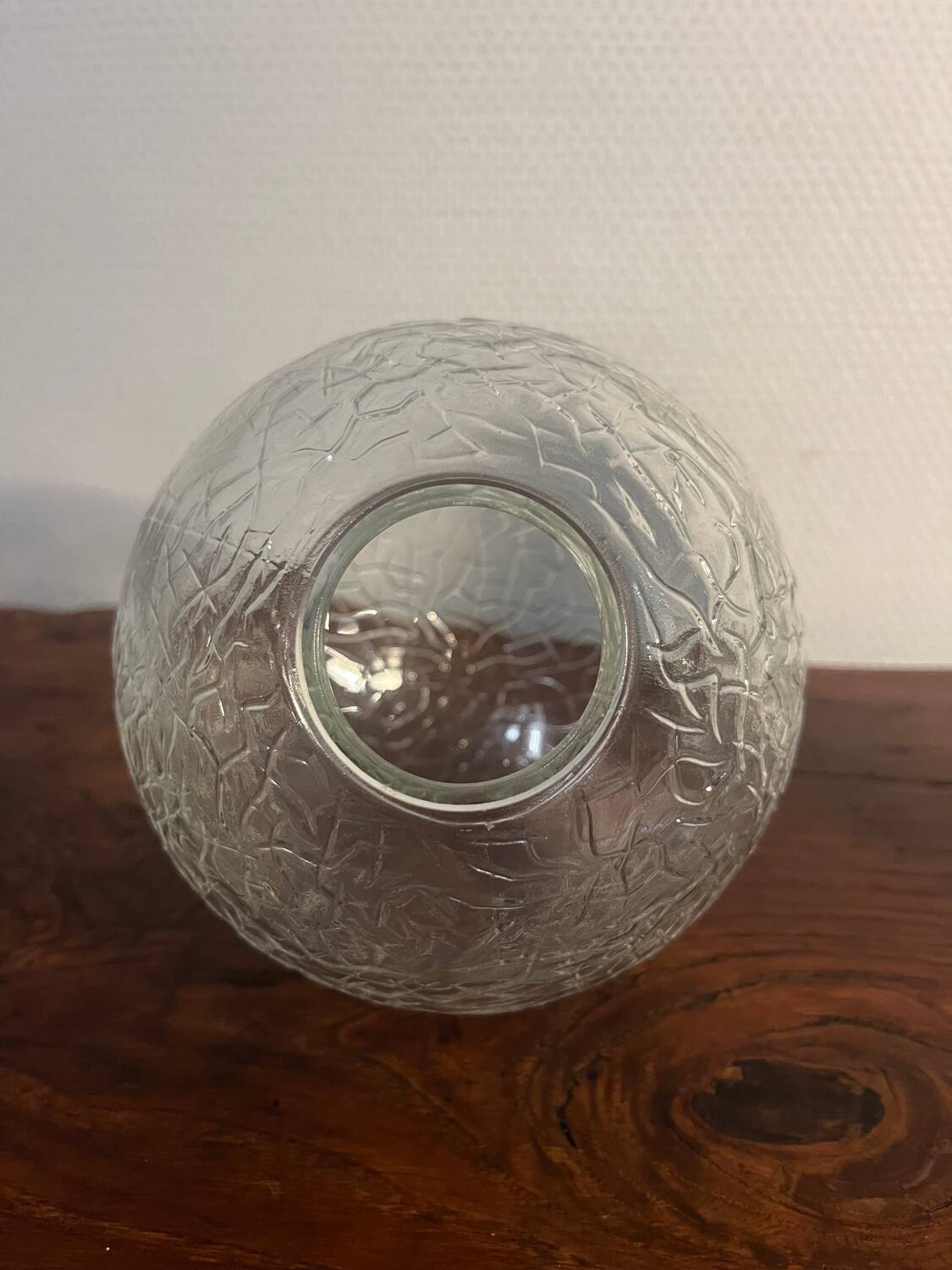 Lampe art déco marbre et verre avec globe strié