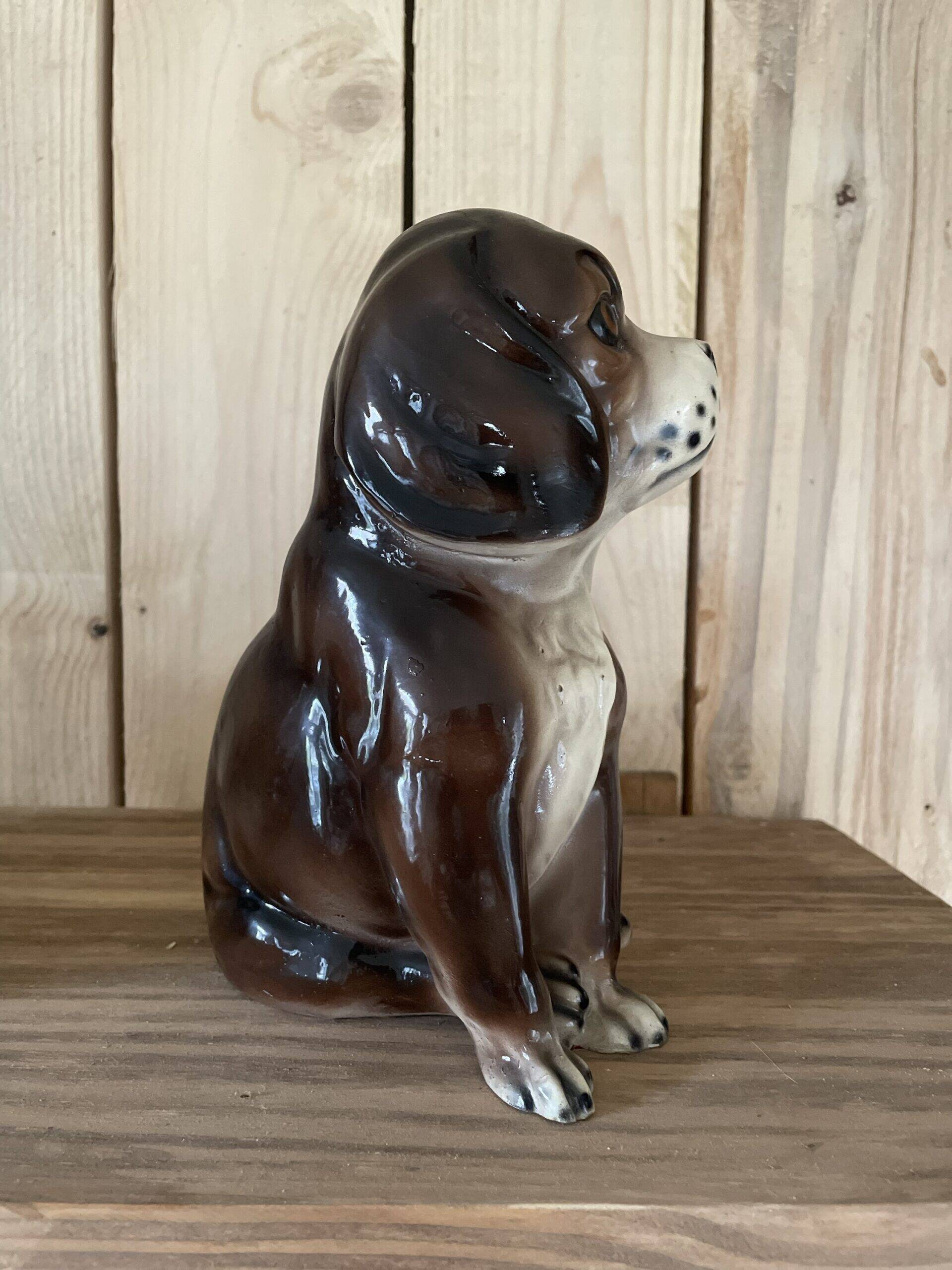 Ceramic dog statuette