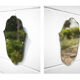 Miroir art déco, miroir mural, miroir forme main de Fatma, miroir biseauté