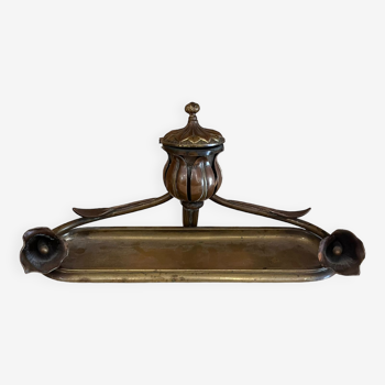 Old brass inkwell in art nouveau style - ref 344035