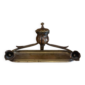 Old brass inkwell in art nouveau style - ref 344035