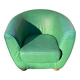 Vintage green leather club chair, antique green leather sofa.