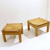 Pair of Mid Century square Pine Coffee Tables in the style of Ilmari Tapiovaara
