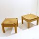 Pair of Mid Century square Pine Coffee Tables in the style of Ilmari Tapiovaara