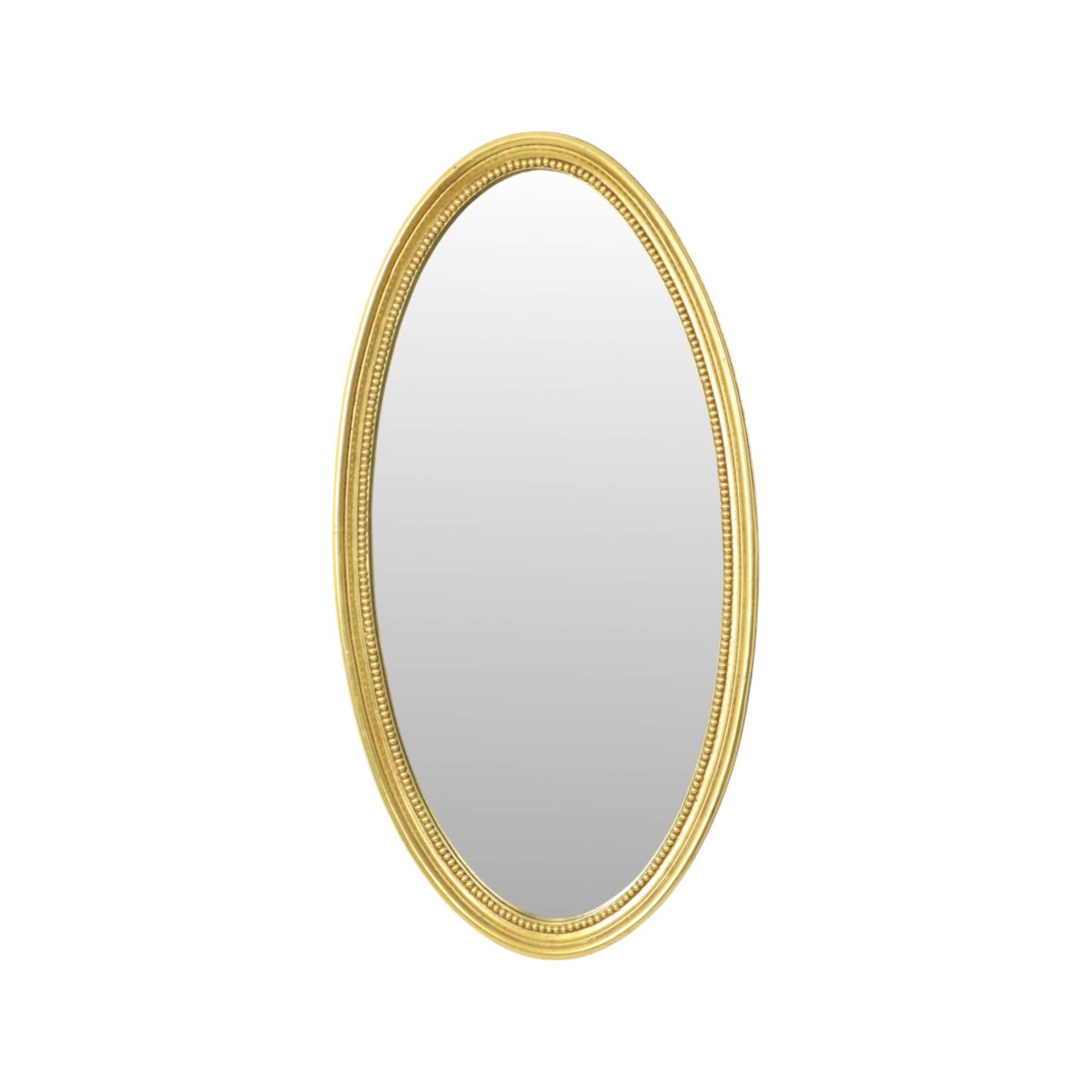 Large Oval Gold Mirror Hollywood Regency Style 70cm