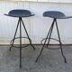Paire de tabouret de bar artisanal pivotant metal industriel 50s