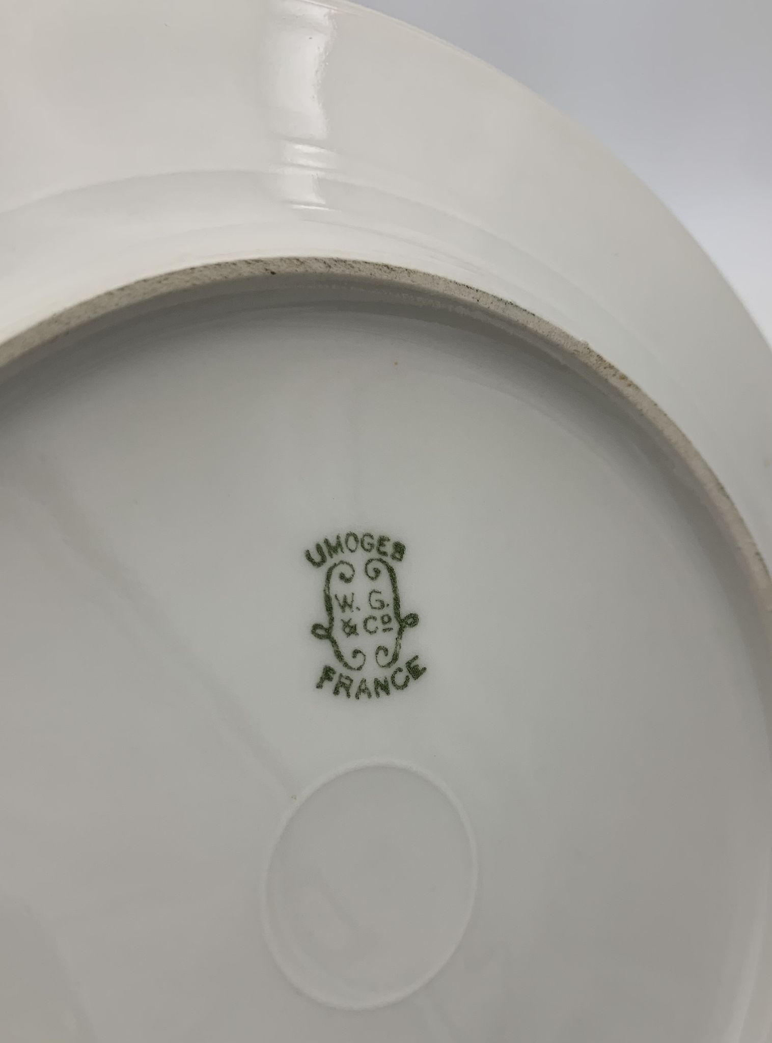 9 antique dessert plates white and gold porcelain from limoges william guerin - circa 1900