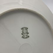 9 antique dessert plates white and gold porcelain from limoges william guerin - circa 1900