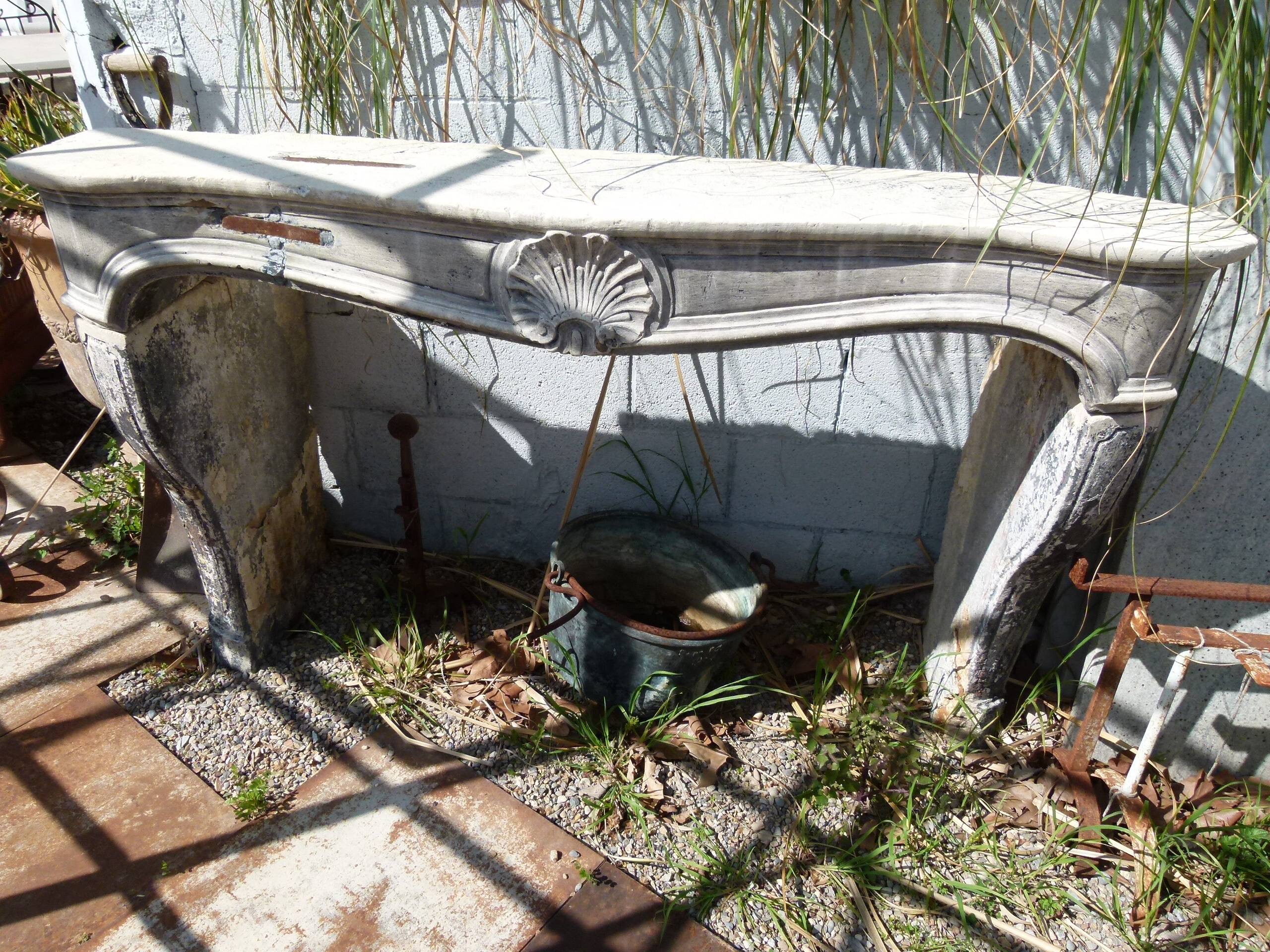 18th century stone fireplace