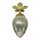 Louis XV style pointed ceiling light/suspension - bronze & glass