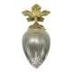 Louis XV style pointed ceiling light/suspension - bronze & glass