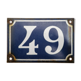 Enamelled plate number 49