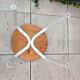 Old wooden stool and white lacquered feet industrial style, 60-70