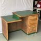 Vintage green Formica desk renovated in raw wood