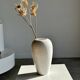 Oblong white vase H:20cm