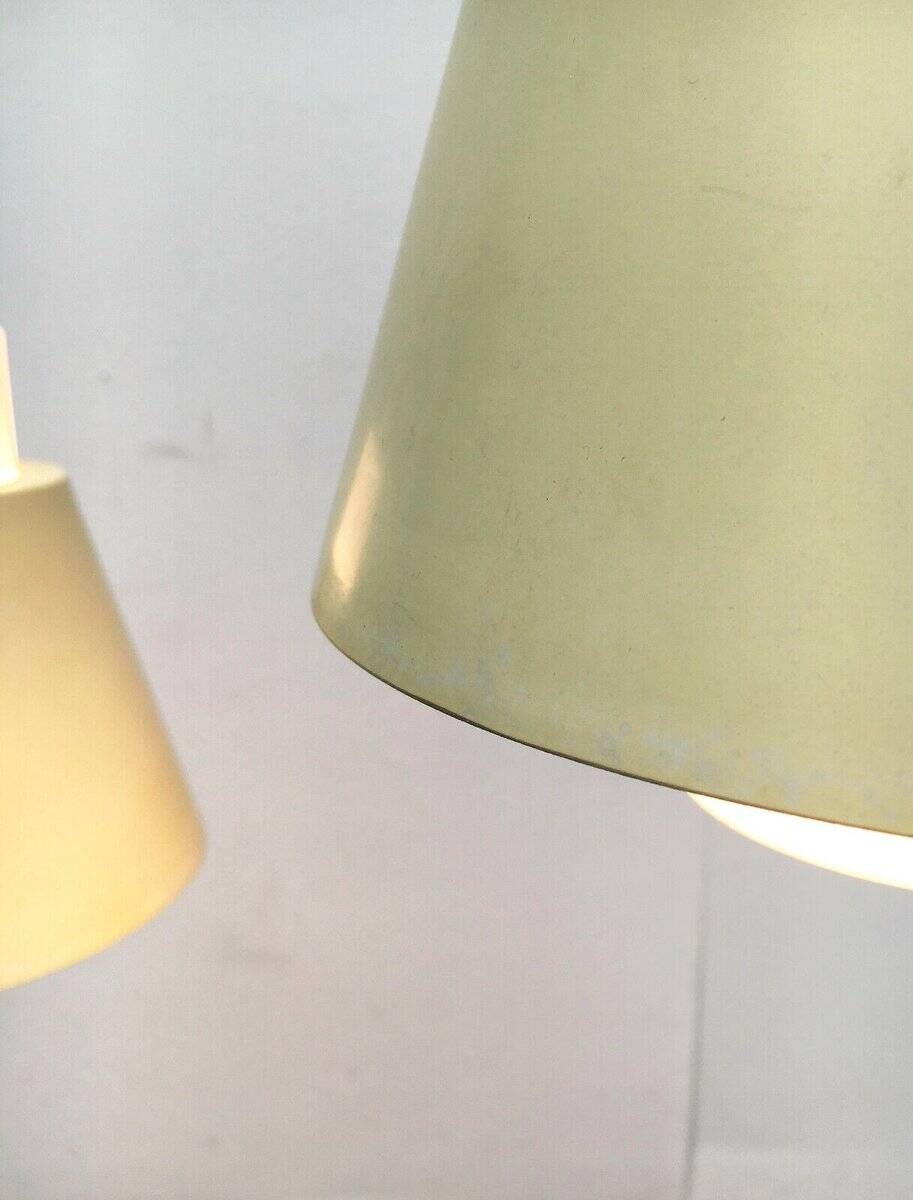 Glass and metal suspensions from the Mid-Century period, set of 2.