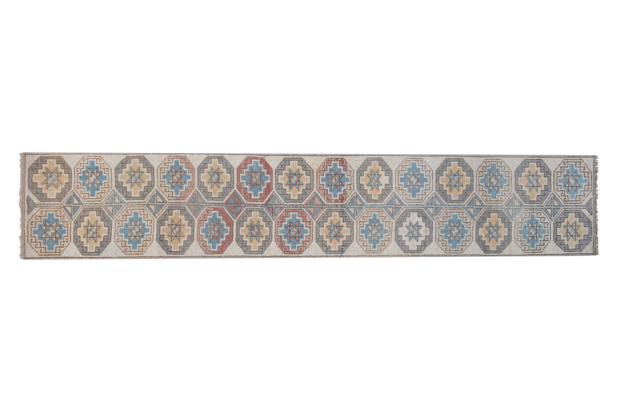 Distressed turkish oushak rug runner 49 x 255 cm