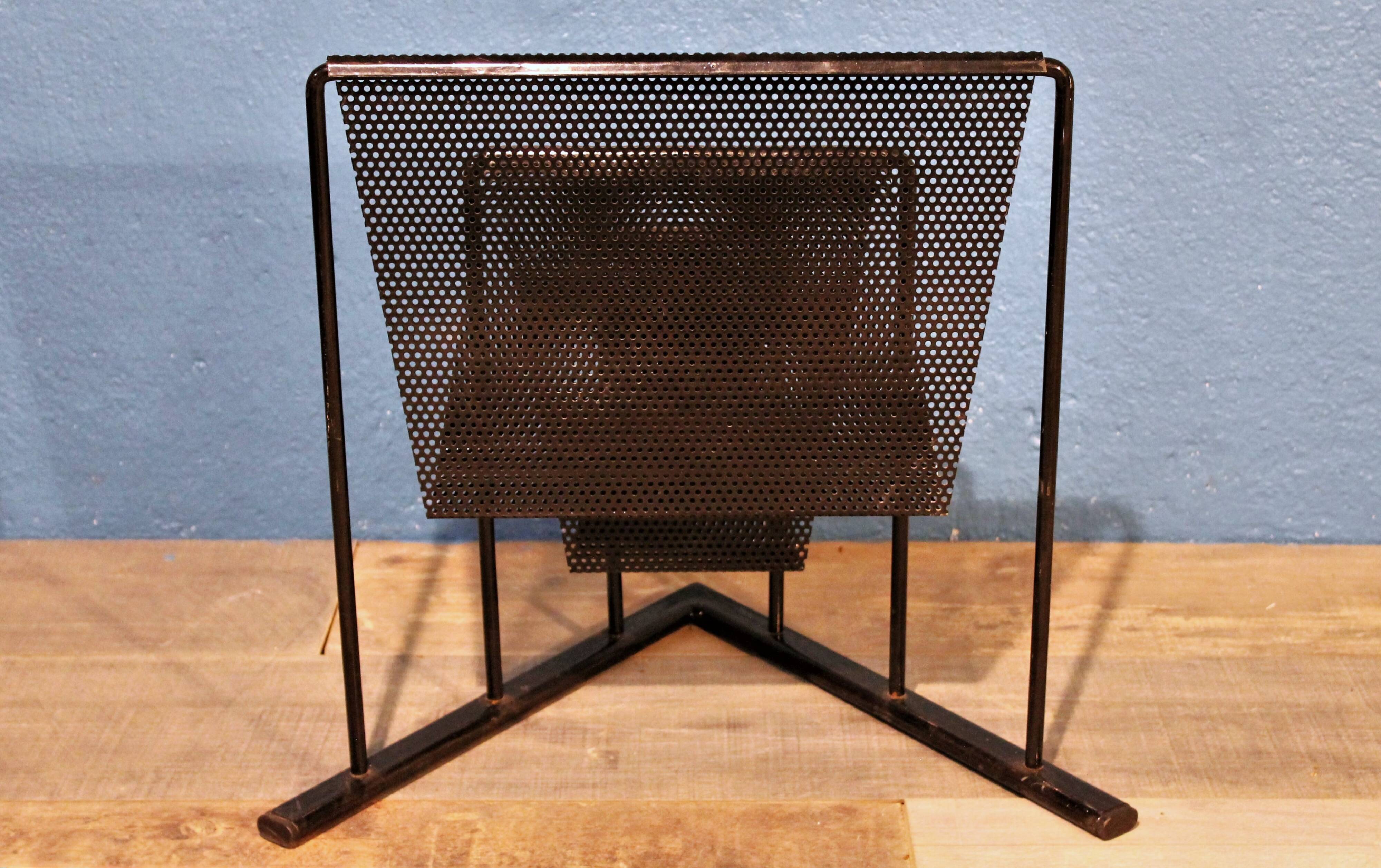 Perforated metal magazine rack Morgens 1980s