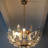 Chandlier with simplistic crystal glass elements