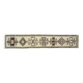 Tapis de couloir vintage turc fait main en laine et coton beige, années 1970