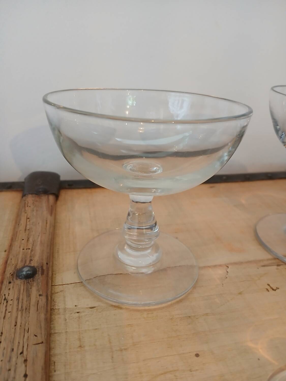 4 antique champagne glasses