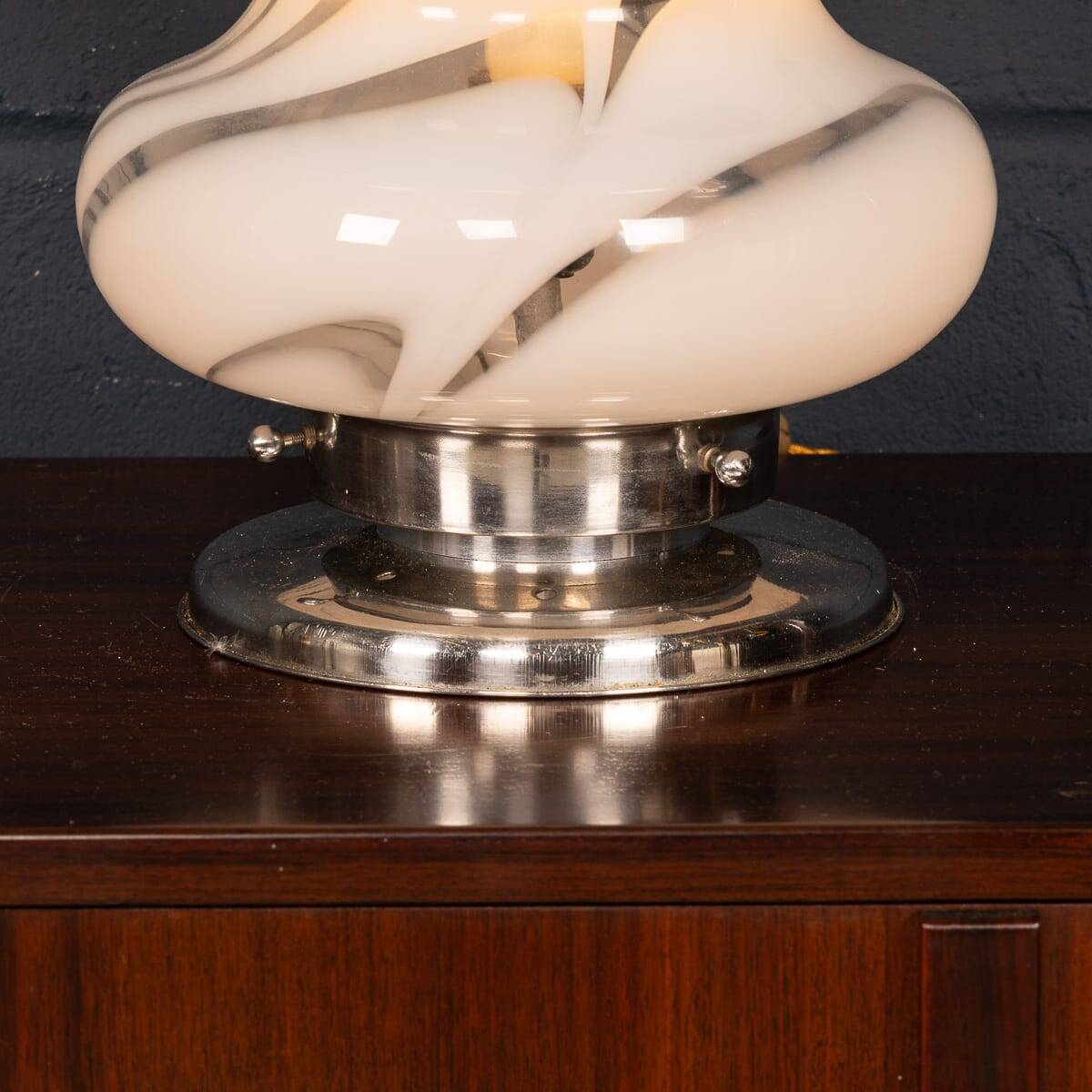 Vintage 20thc italian hand blown glass table lamp, murano c.1970