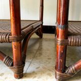 2 vintage rattan bedside tables 70's