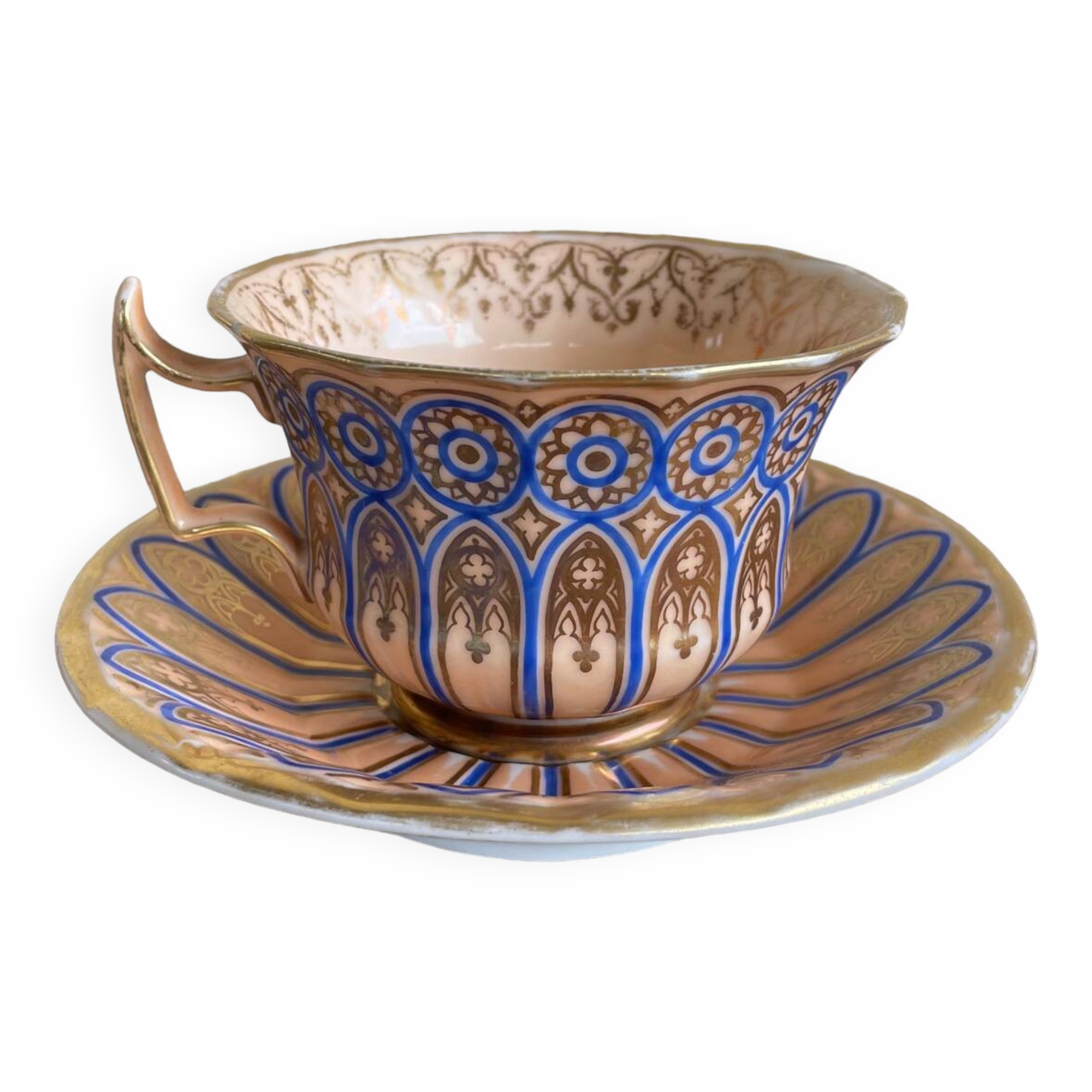 Mocha Cup and Saucer Mug Paris Table Porcelain Napoleon III Style 19th Century