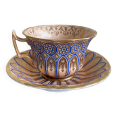 Tasse à Moka et Soucoupe mug  Paris table  en Porcelaine style Napoléon III XIXème