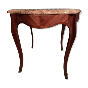 table basse en merisier - plateau marbre