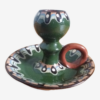 Trojan glazed ceramic cellar rat candle holder Bulgaria