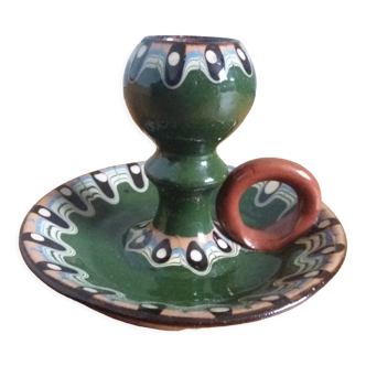 Trojan glazed ceramic cellar rat candle holder Bulgaria