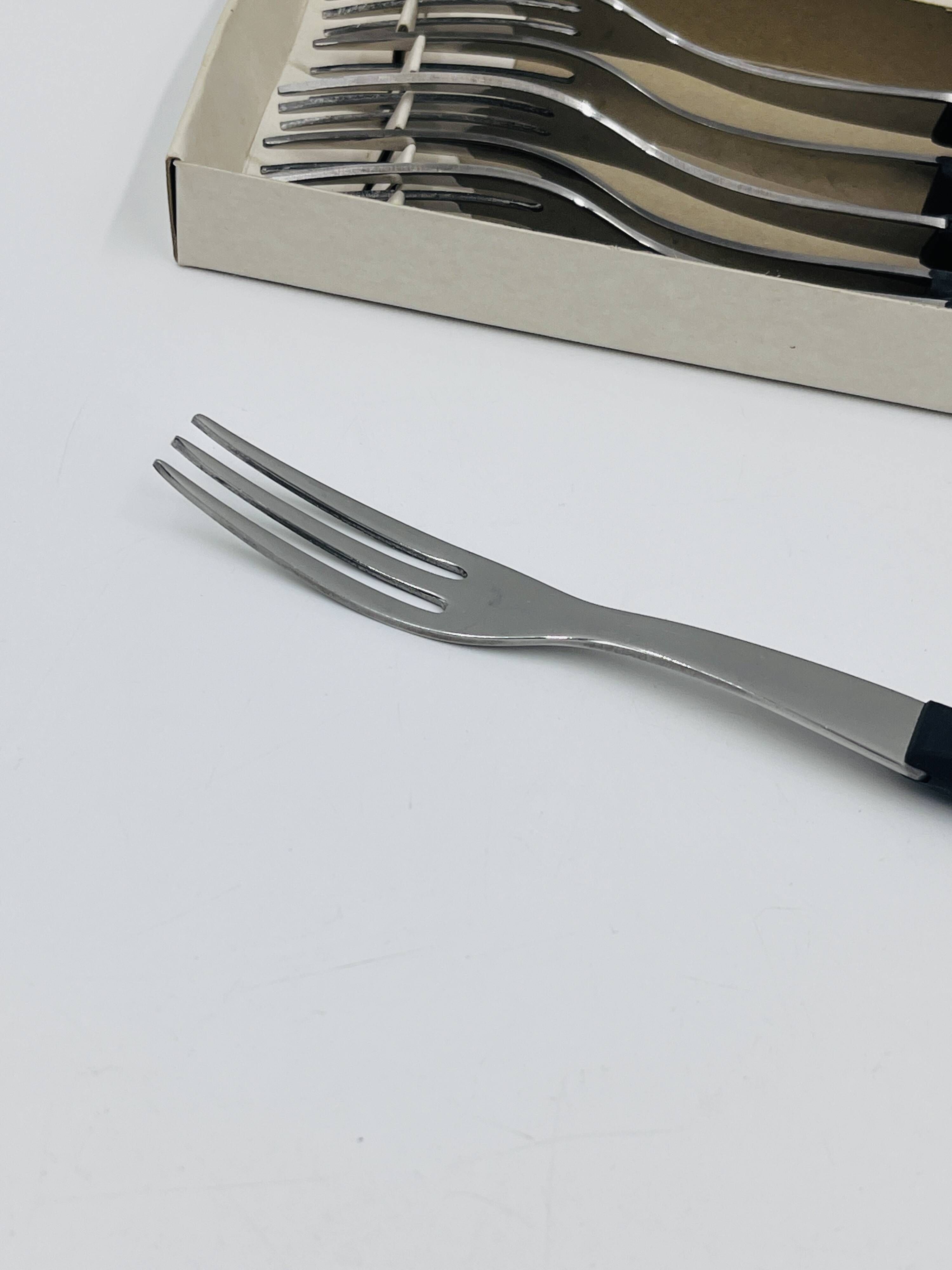 Set of 6 Savoyard fondue forks by Le Creuset with original box.