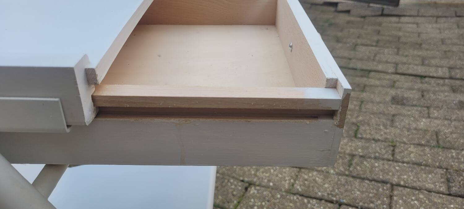 50s boarding school bedside table