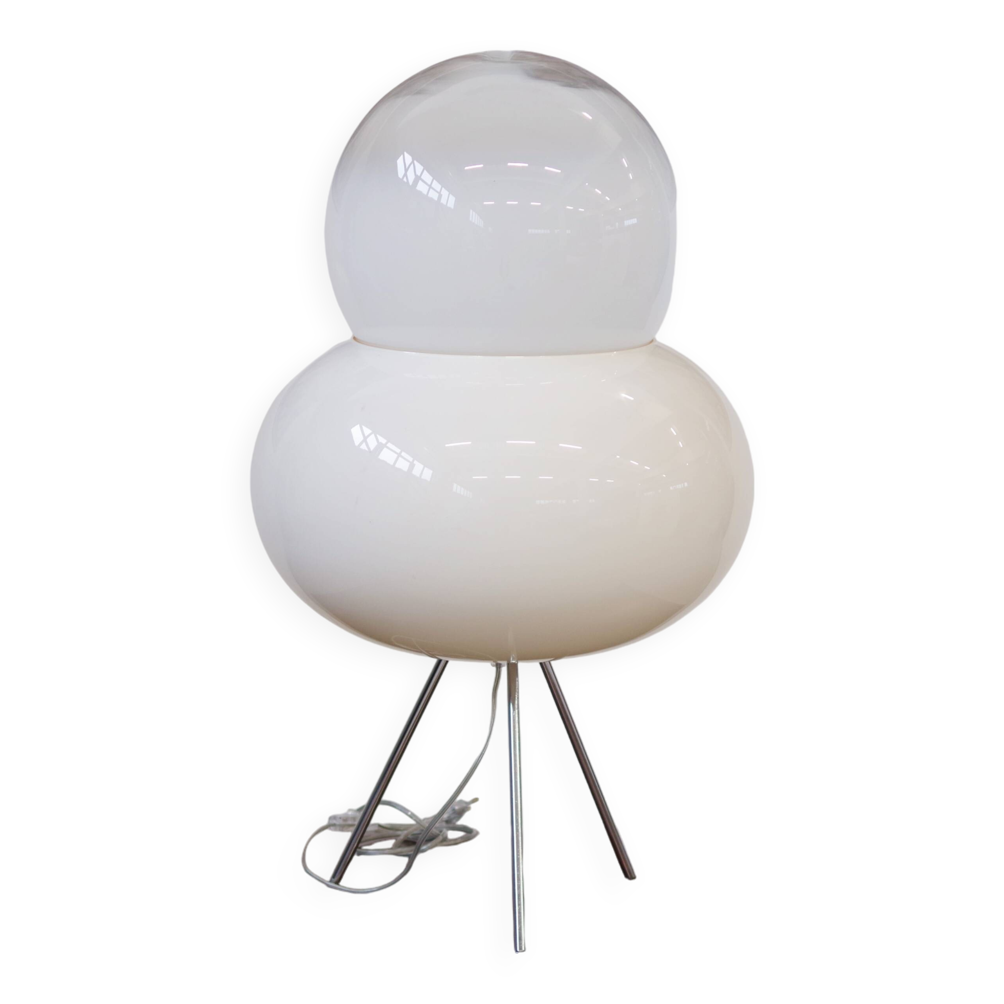 Vintage Rice Paper and Steel Lamp by Saskia Hübner, Italy, 2000s