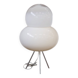 Vintage Rice Paper and Steel Lamp by Saskia Hübner, Italy, 2000s