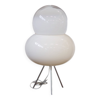 Lampe vintage en papier de riz et acier par Saskia Hübner, Italie, années 2000