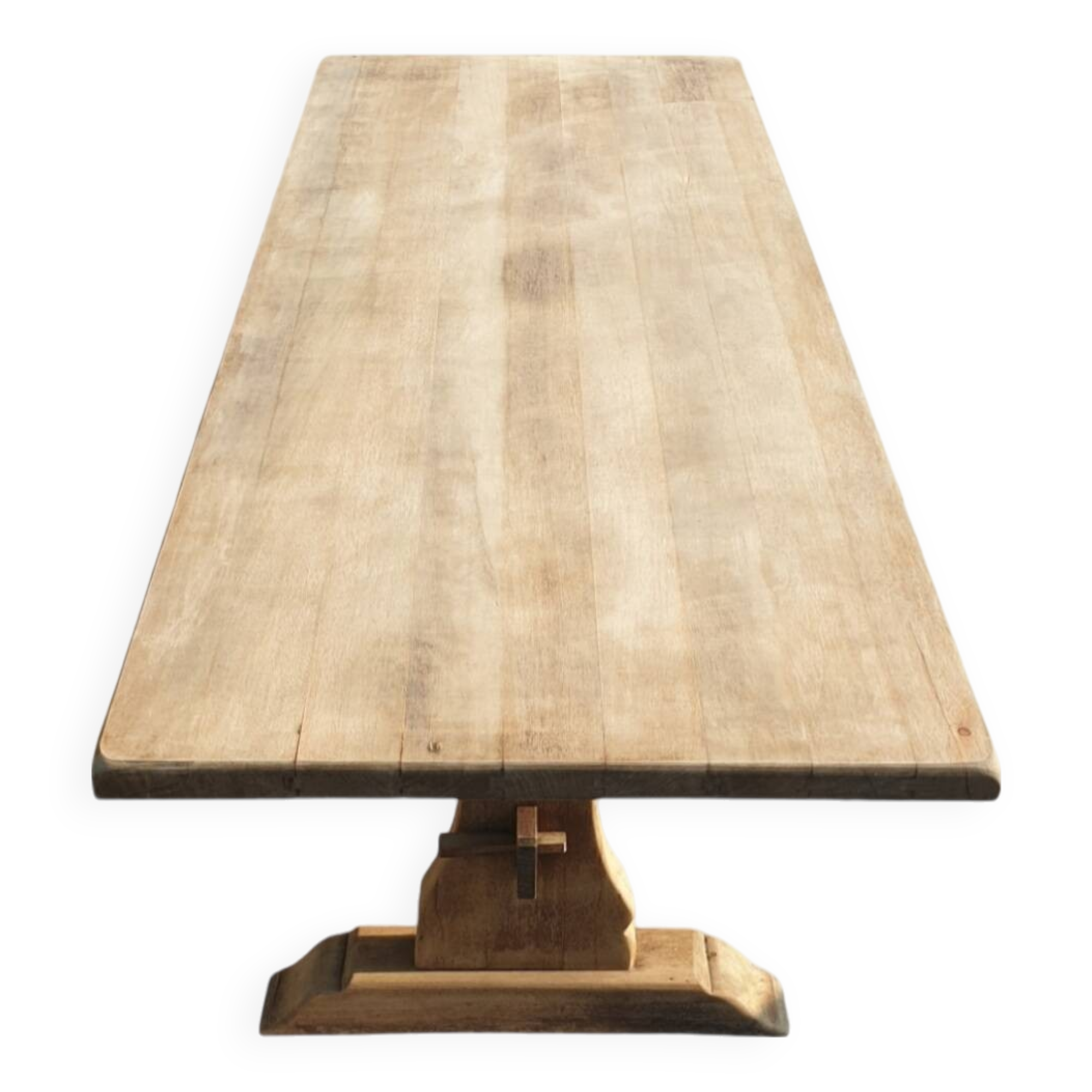 Natural wood farmhouse table