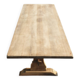 Natural wood farmhouse table