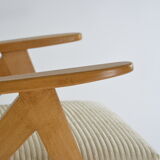 Kompas cream corduroy armchair