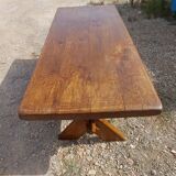 Large old solid oak monastery table